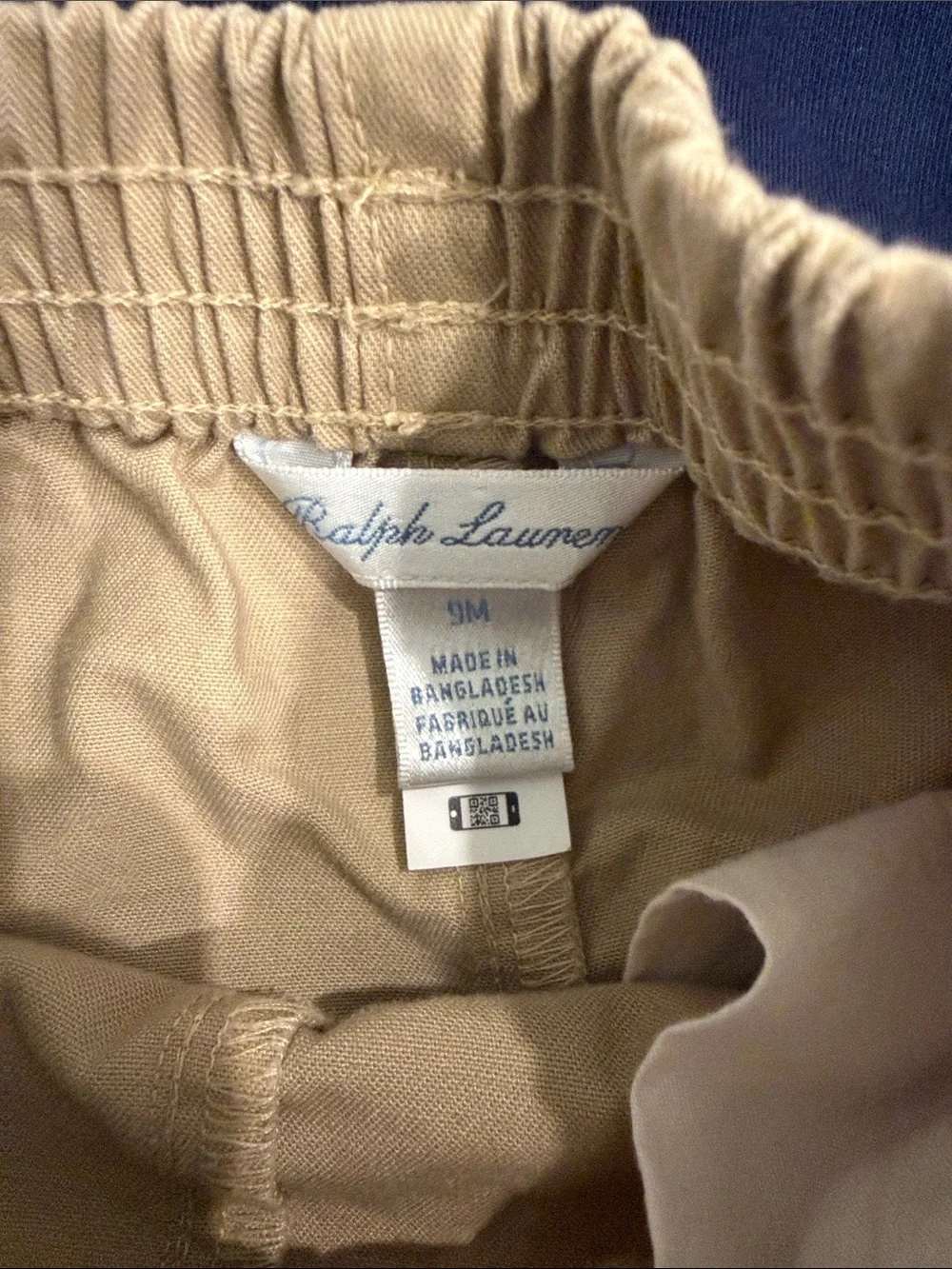 Ralph Lauren Navy Polo Shirt with Tan Khaki Shorts Set